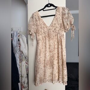 Sienna Sky Cream and Brown Mini Dress